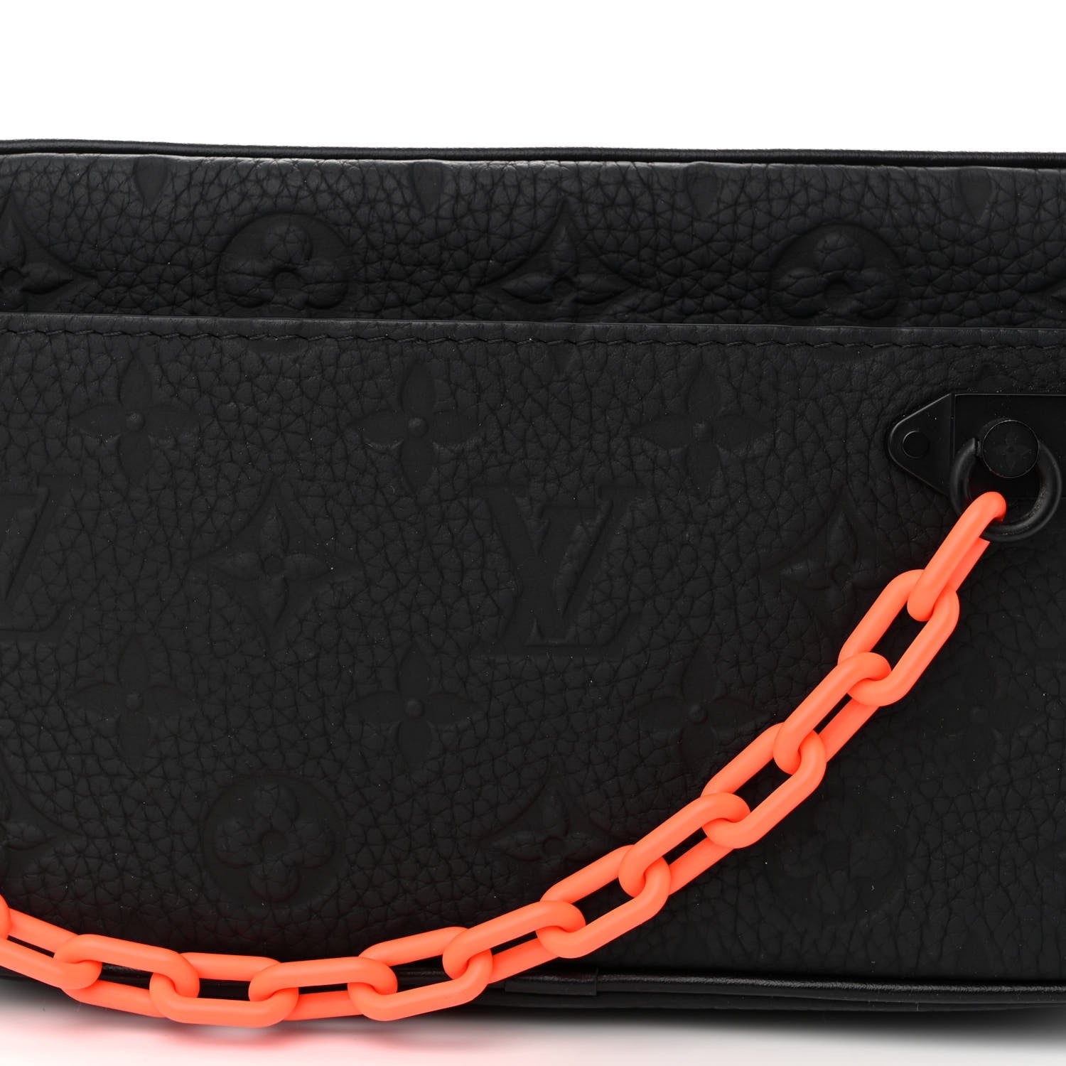 LOUIS VUITTON Taurillon Monogram Uniformes Solar Ray Soft Pochette Volga Belt Bag Black