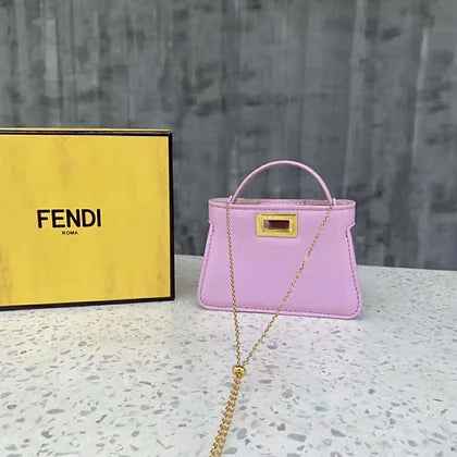 Fendi Women Pico Peekaboo Charm Light Pink Nappa Leather Charm
