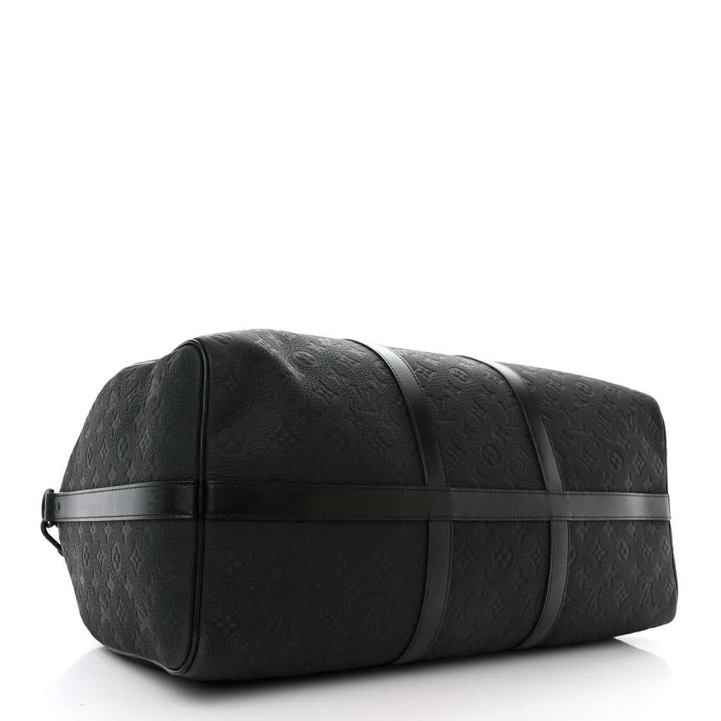 LOUIS VUITTON TAURILLON MONOGRAM KEEPALL BANDOULIERE 50 BLACK