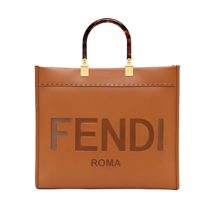 Fendi Women Sunshine Medium Leather Shopper-Brown