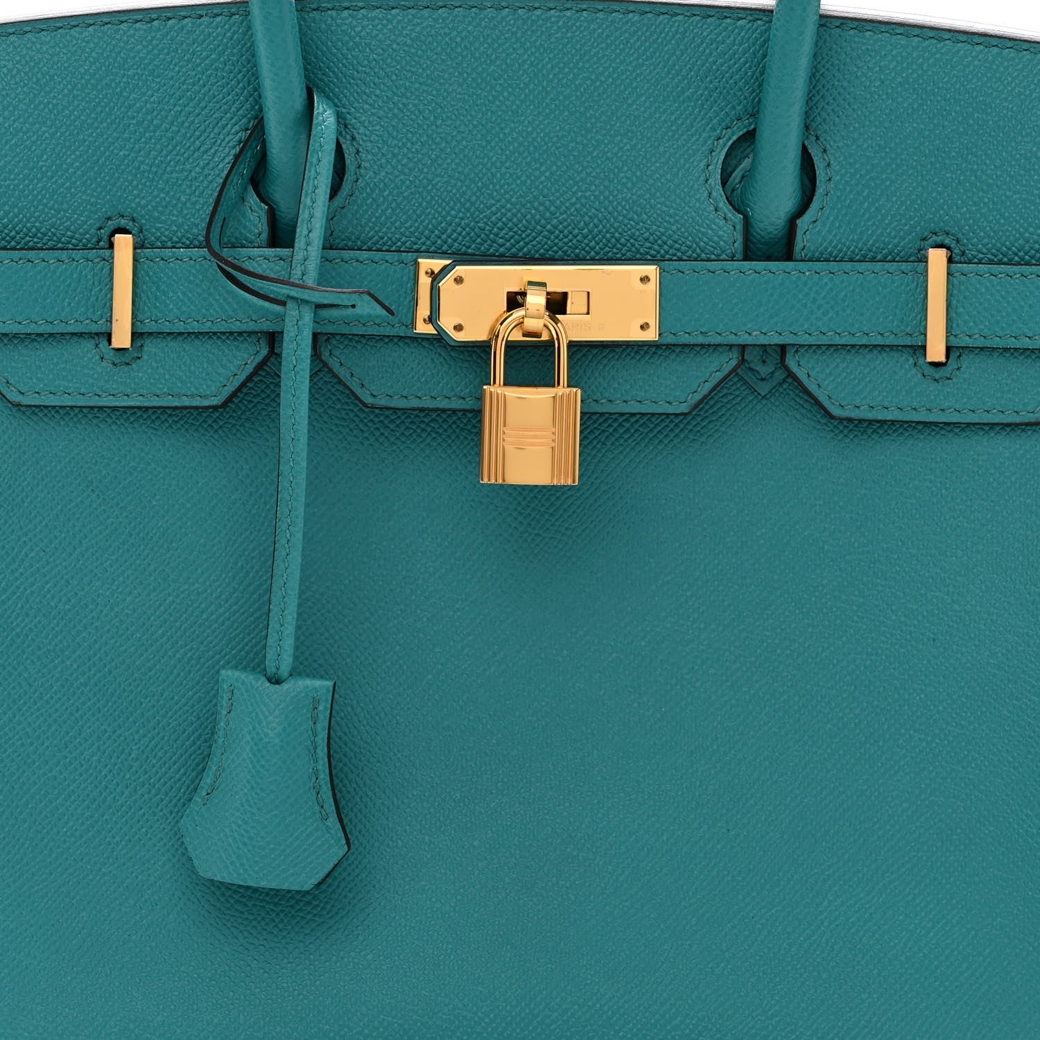 HERMES Epsom Horseshoe Birkin 30 Bleu Paon