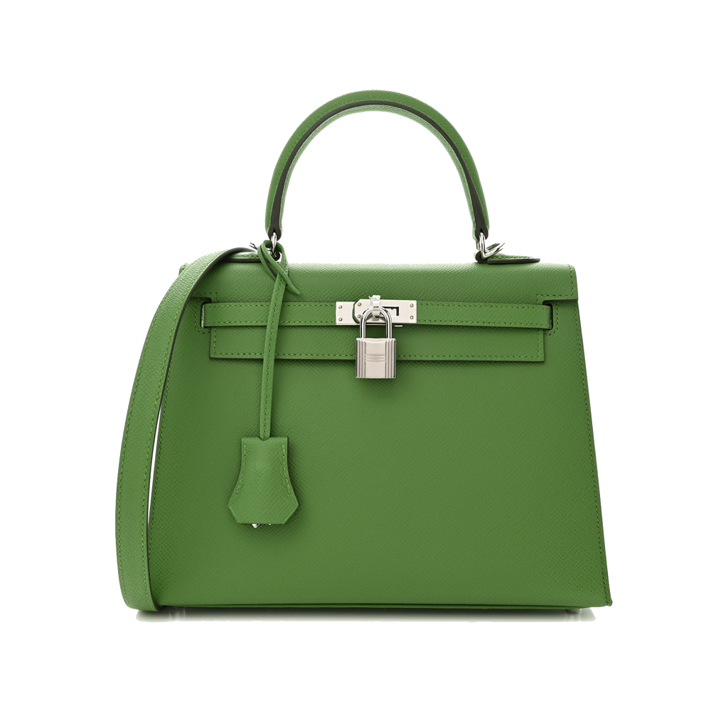 HERMES EPSOM KELLY SELLIER 25 VERT YUCCA