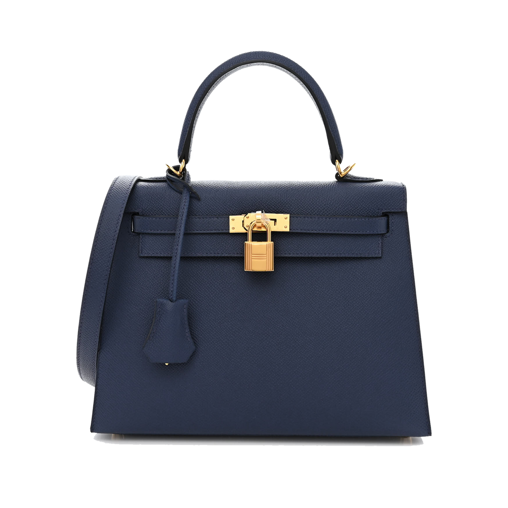 HERMES EPSOM KELLY SELLIER 25 BLEU NAVY