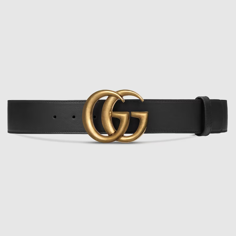 GUCCI DOUBLE G BUCKLE LEATHER BELT