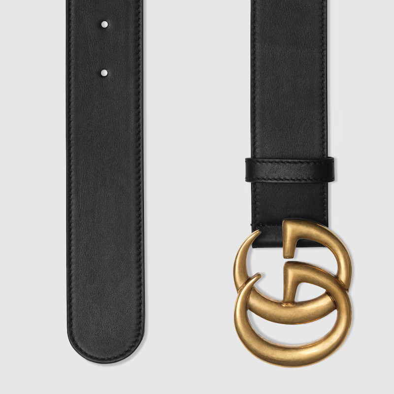 GUCCI DOUBLE G BUCKLE LEATHER BELT
