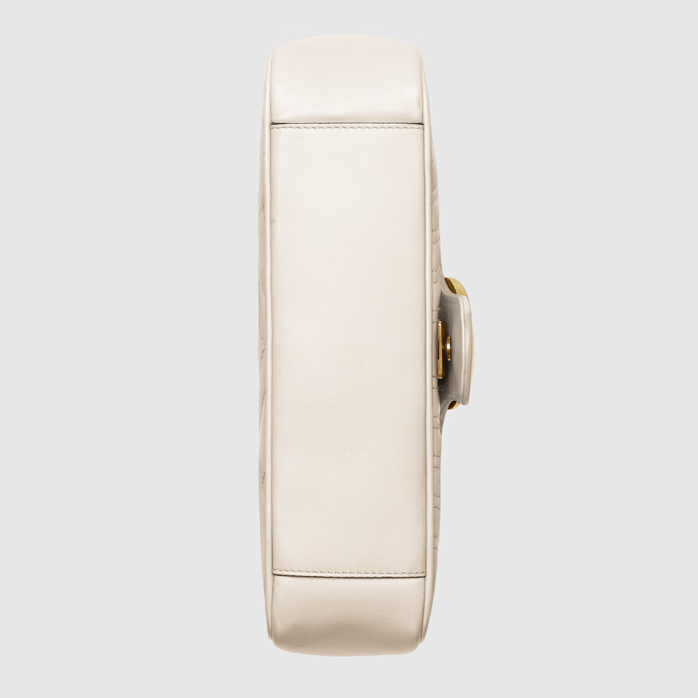 White Matelass  Leather GG Marmont Small  shoulder Bag