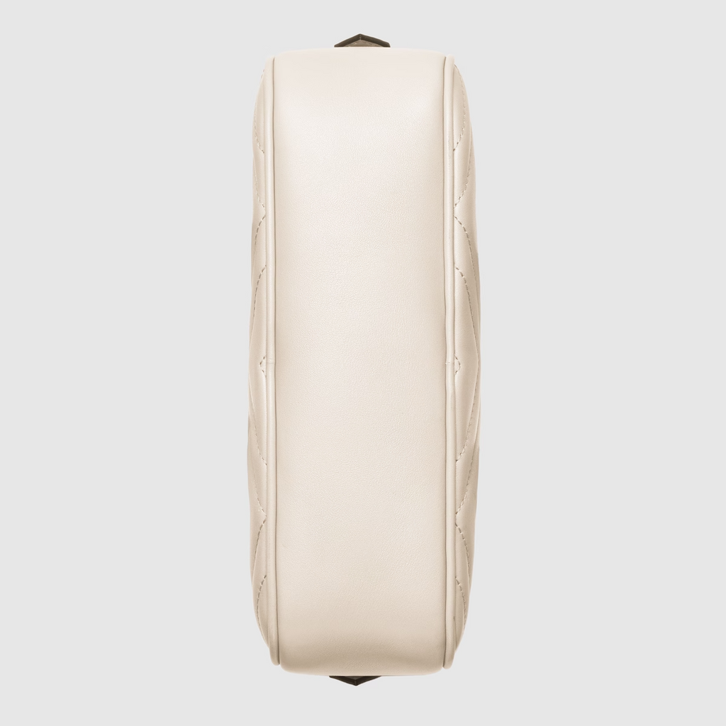 gucci White Leather GG Marmont Small Shoulder Bag