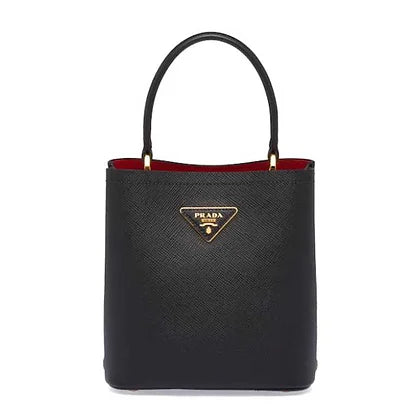Prada Women Small Saffiano Leather Prada Panier Bag-Black