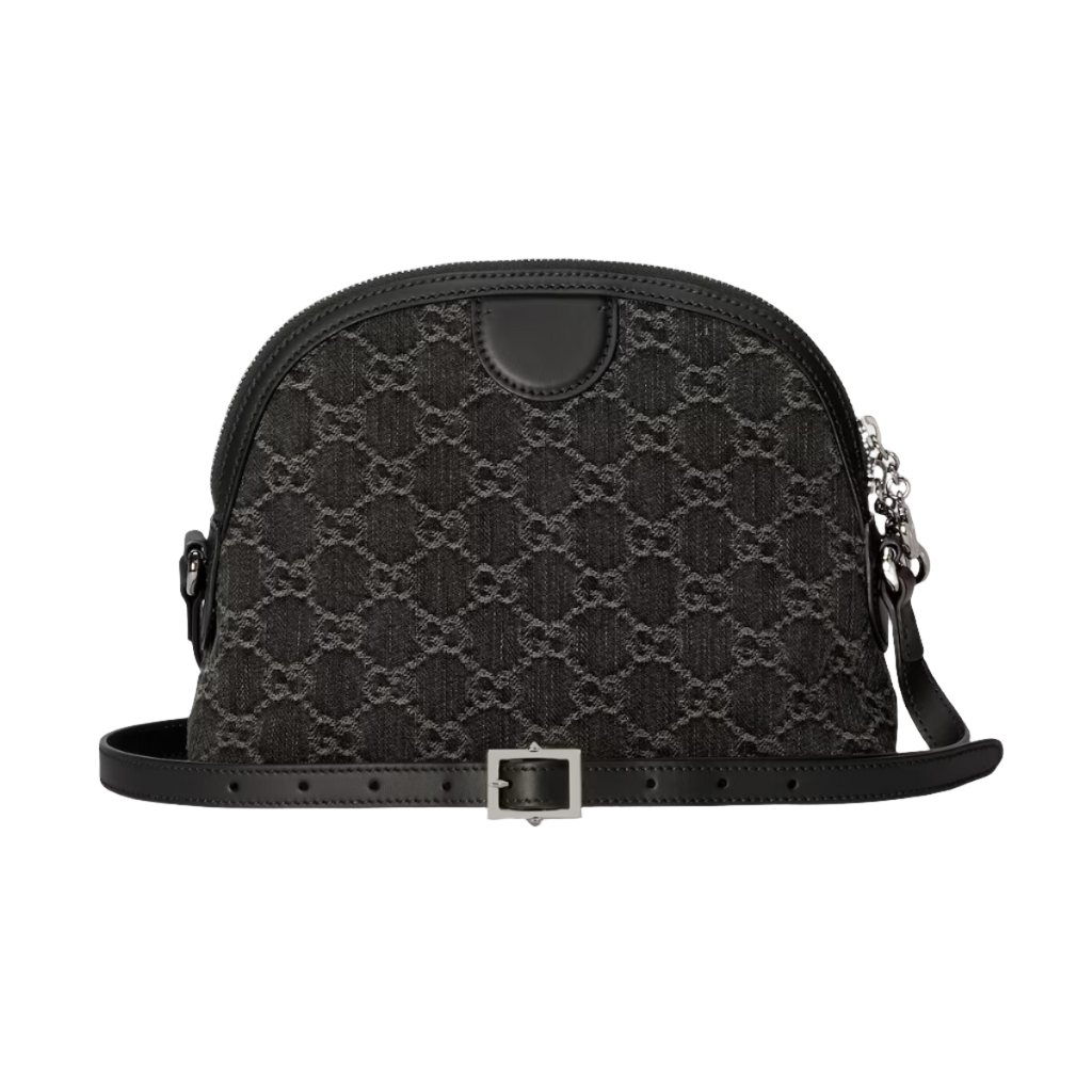 GUCCI Ophidia GG small shoulder bag in black and grey denim