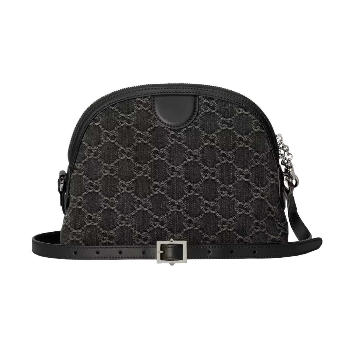 GUCCI Ophidia GG small shoulder bag in black and grey denim
