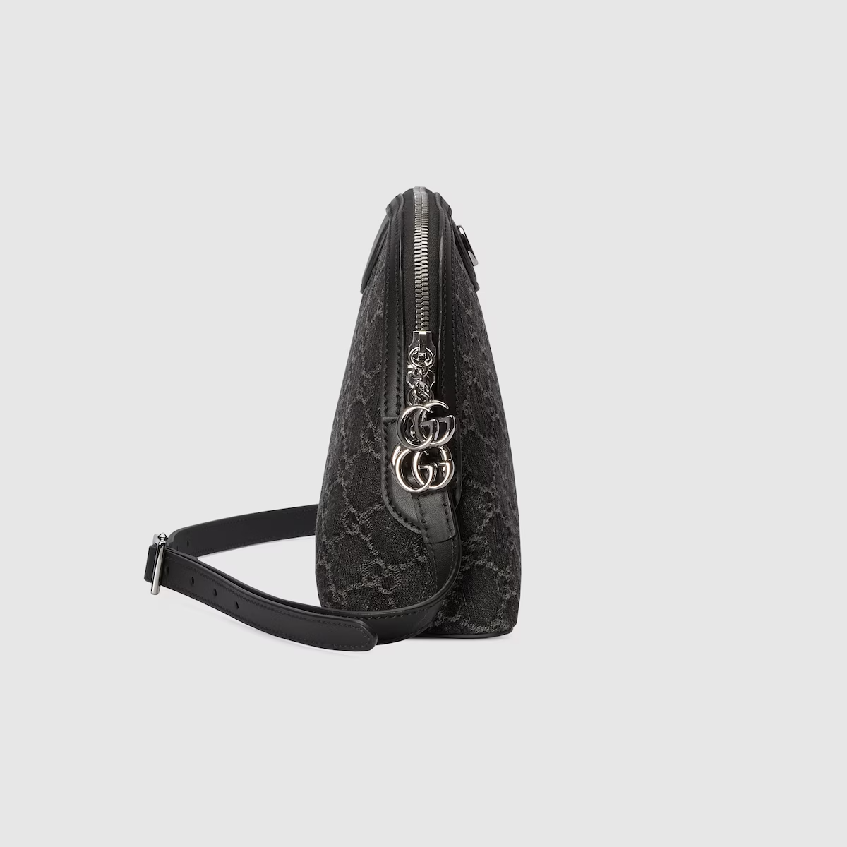 GUCCI Ophidia GG small shoulder bag in black and grey denim