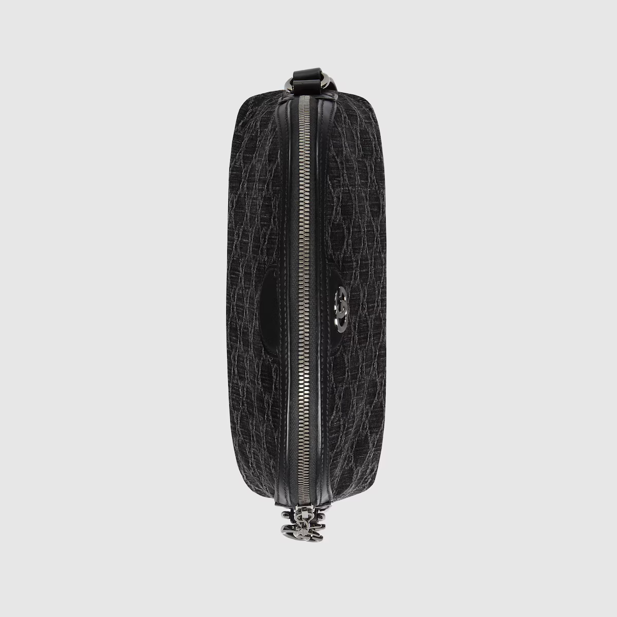 GUCCI Ophidia GG small shoulder bag in black and grey denim