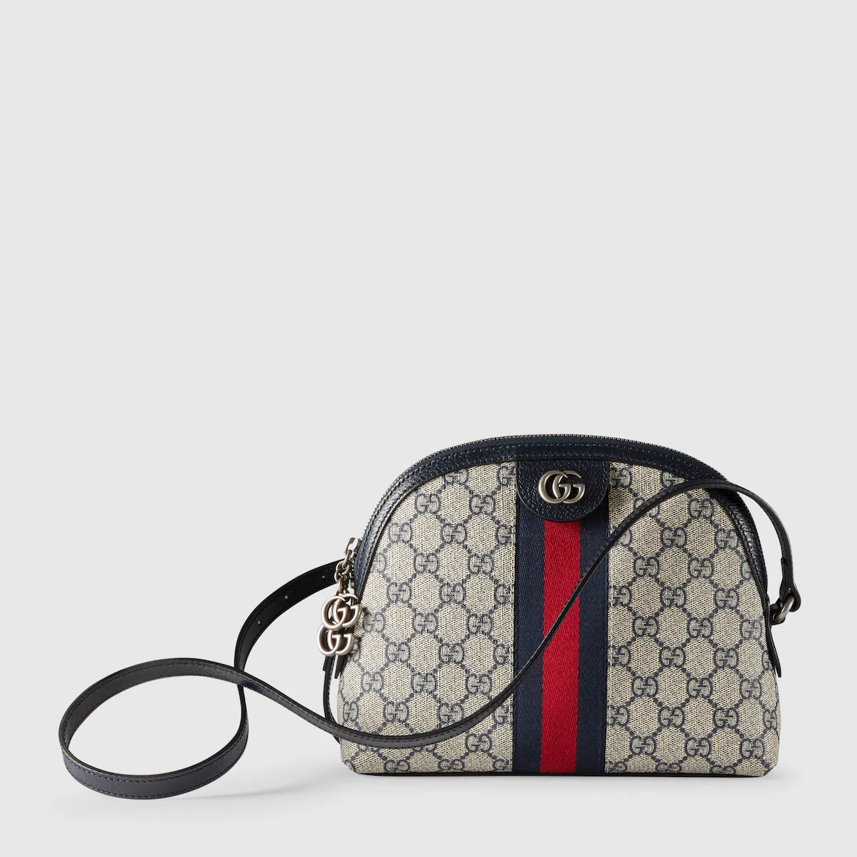GUCCI  Ophidia small GG shoulder bag in beige and blue Supreme