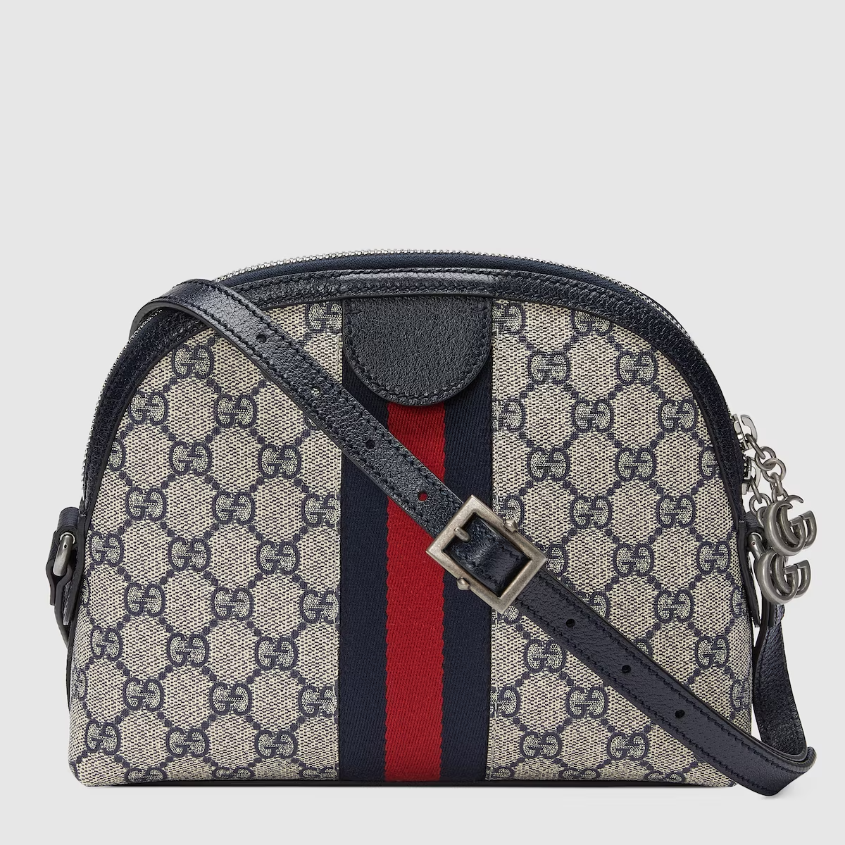 GUCCI  Ophidia small GG shoulder bag in beige and blue Supreme