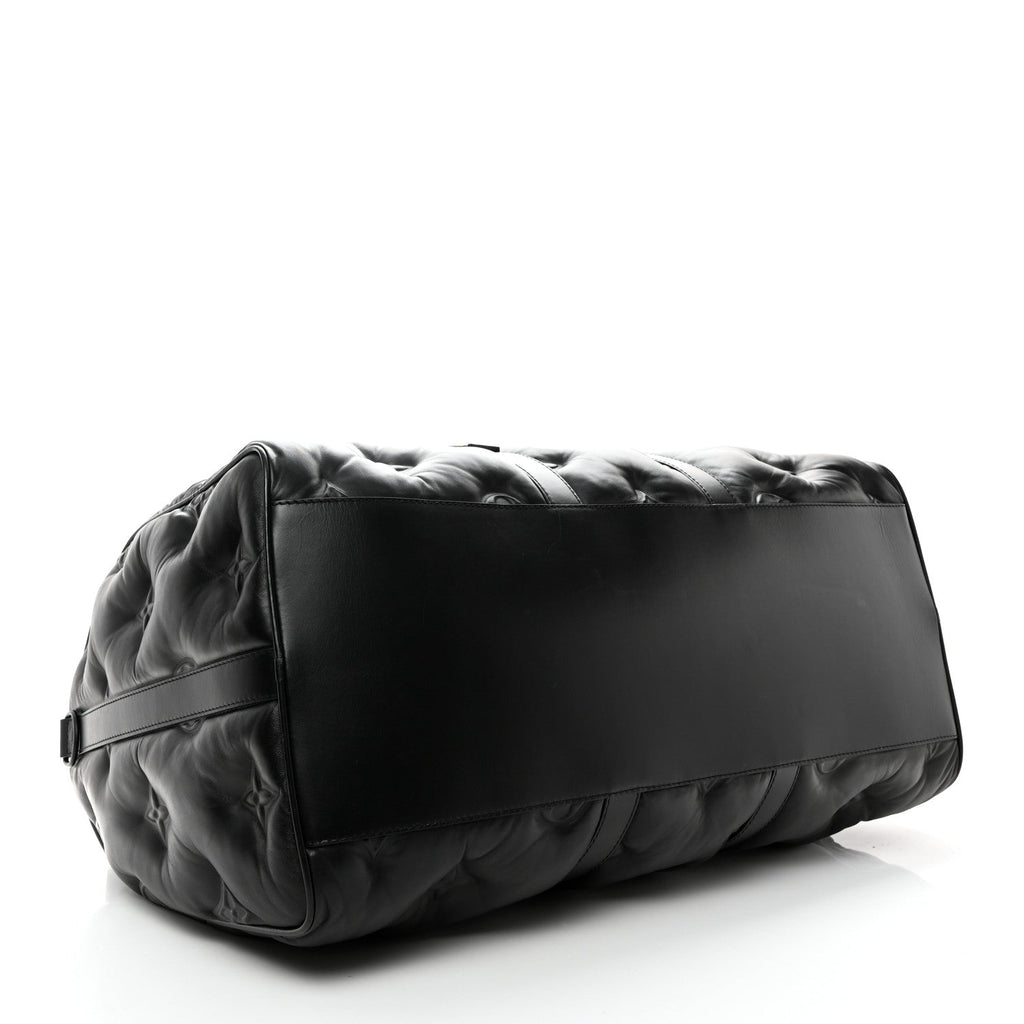 Louis Vuitton Lambskin Monogram Keepall Puffer Xl Bandouliere 75 Black