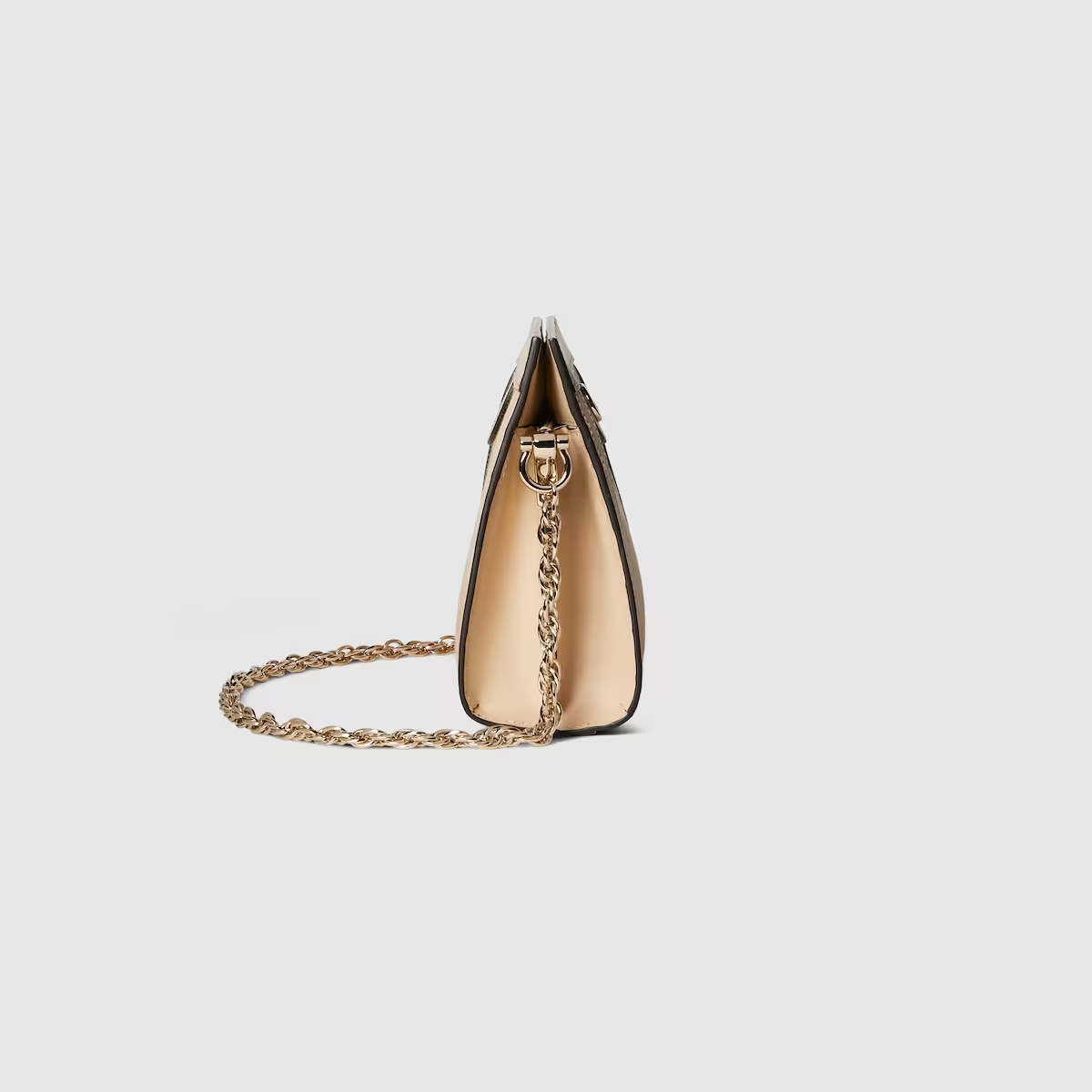 Ophidia GG small shoulder bag in light beige denim