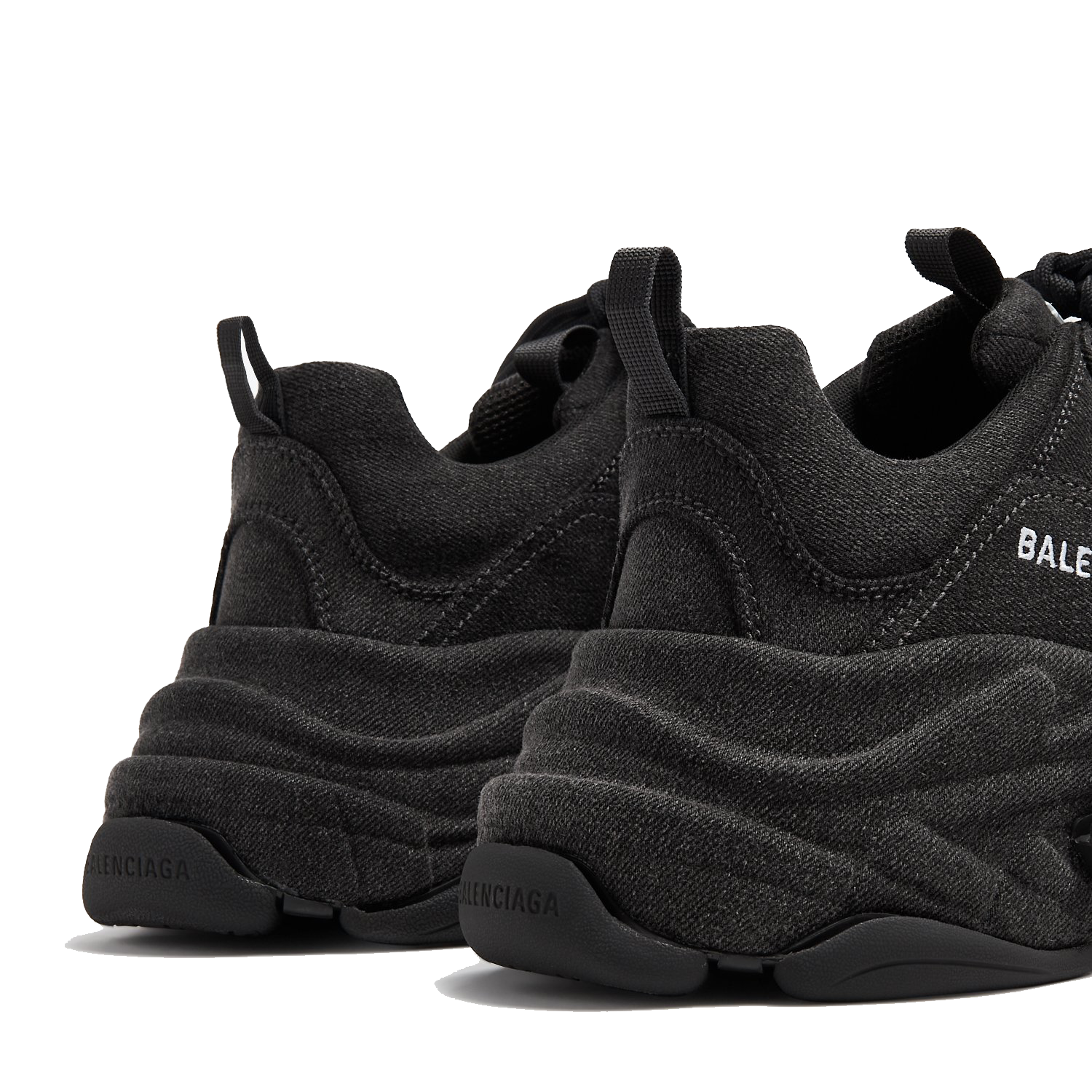 Balenciaga Triple S denim sneakers for Women - Black