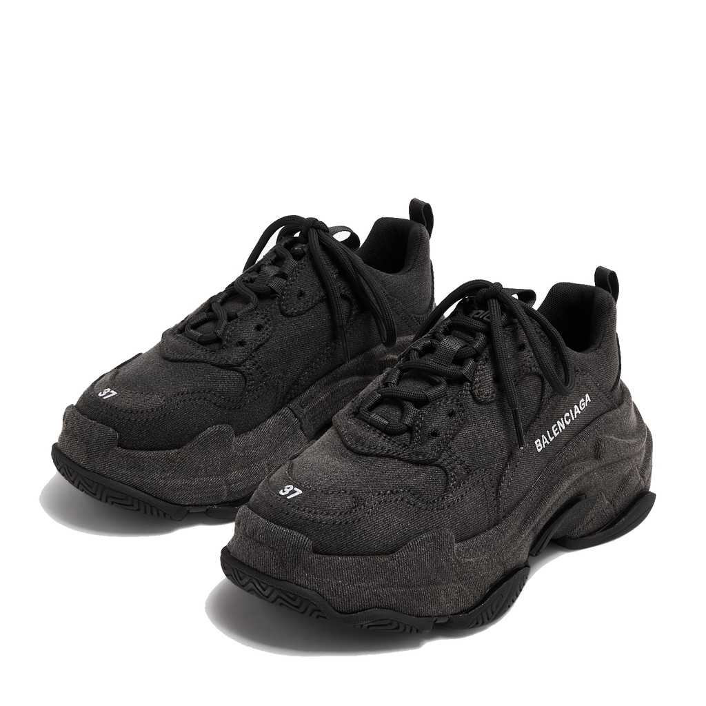 Balenciaga Triple S denim sneakers for Women - Black