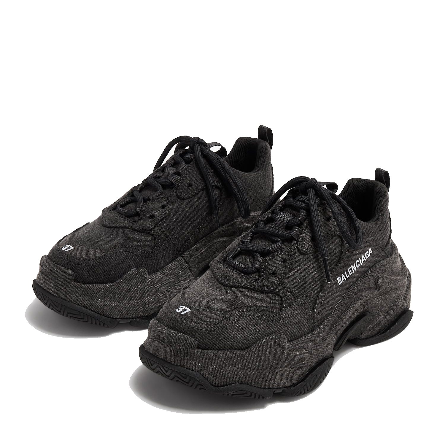 Balenciaga Triple S denim sneakers for Women - Black