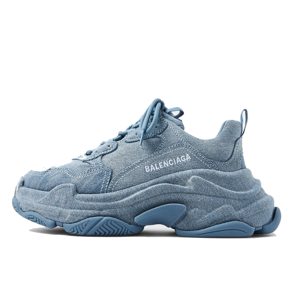 Balenciaga Triple S denim sneakers for Women - Blue