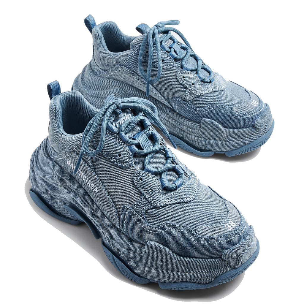 Balenciaga Triple S denim sneakers for Women - Blue