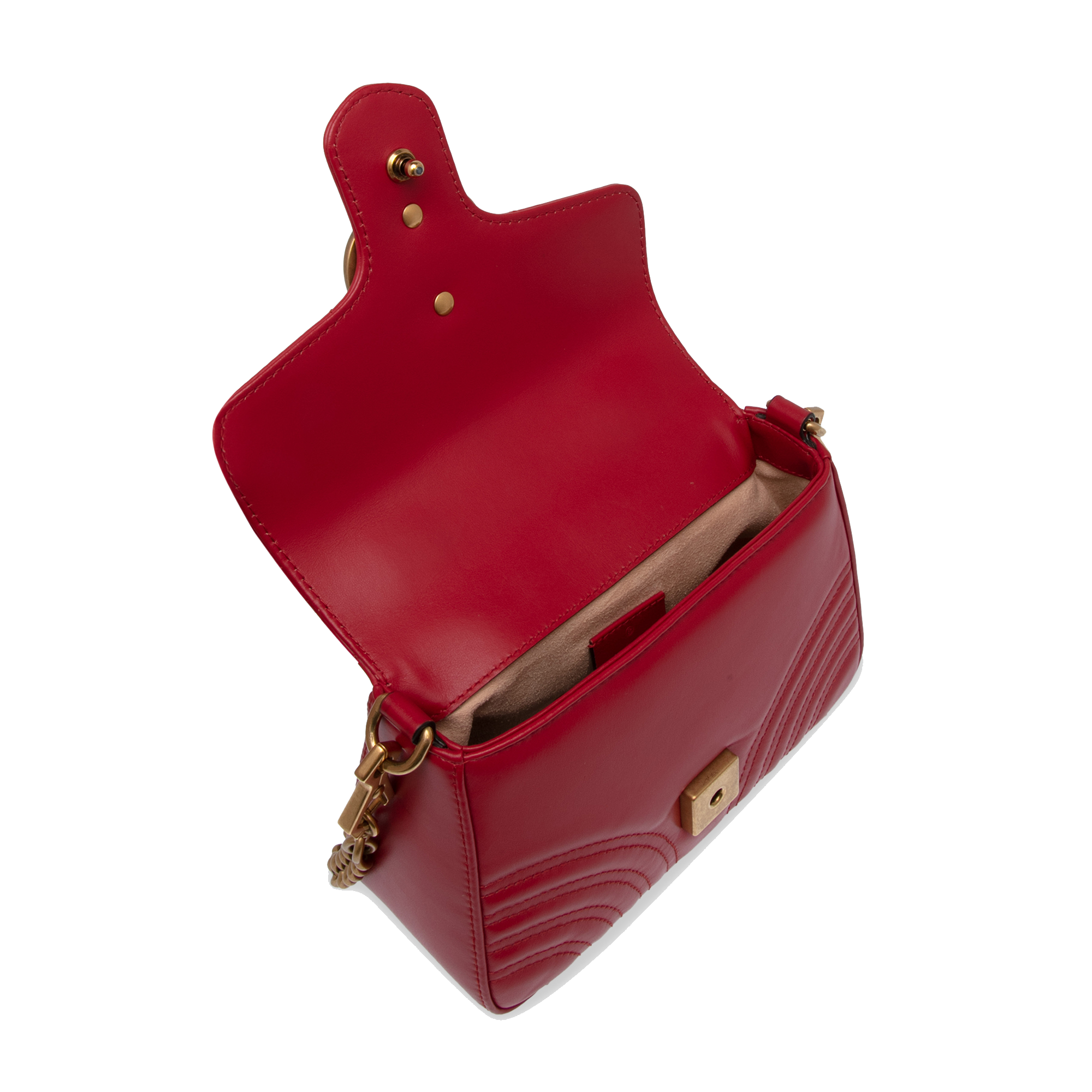 GUCCI GG WOMEN GG MARMONT MINI TOP HANDLE BAG RED