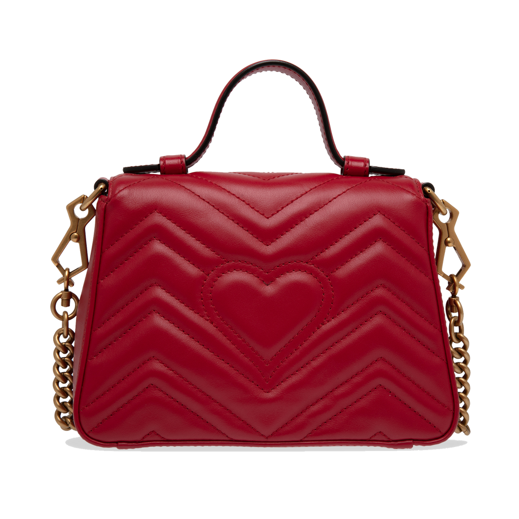 GUCCI GG WOMEN GG MARMONT MINI TOP HANDLE BAG RED