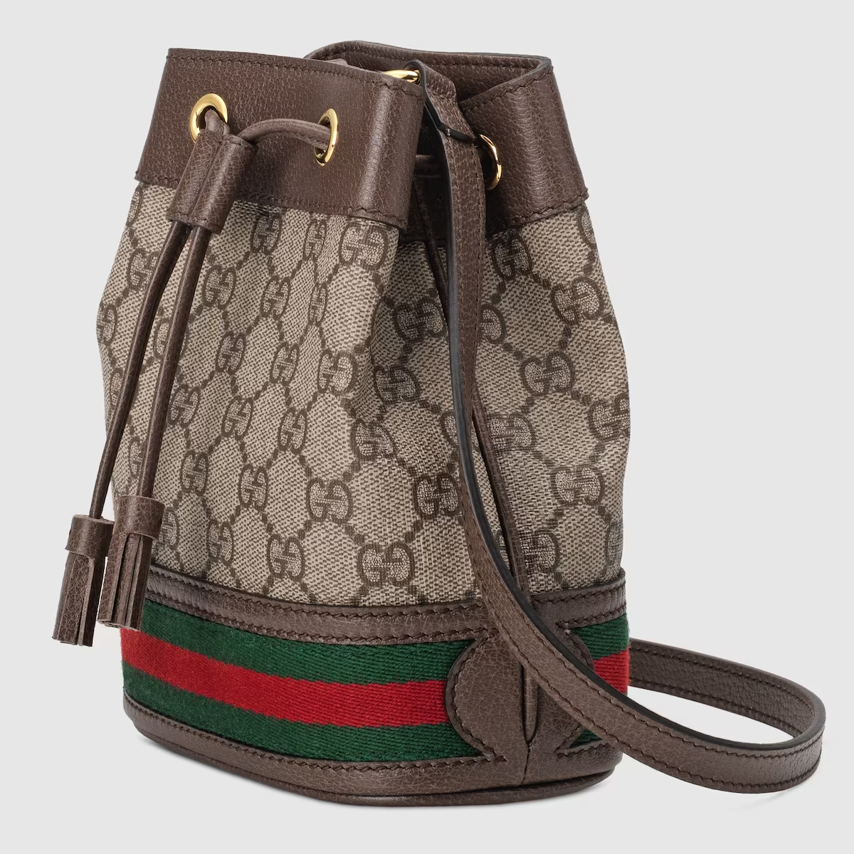 GUCCI Beige  Ebony GG Supreme Ophidia Mini Bucket Bag