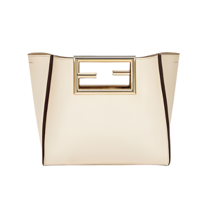 Fendi Women Way Small Made of Camellia-Colored Leather Bag White