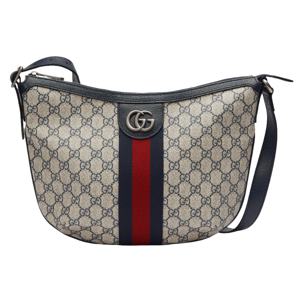 GUCCI Ophidia GG small crossbody bag in beige and blue GG Supreme