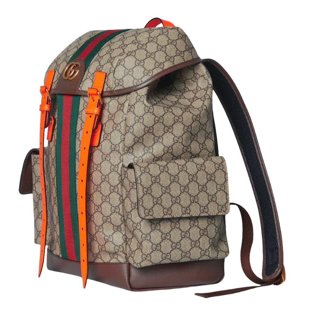 GUCCI Ophidia GG medium backpack in beige and ebony GG Supreme