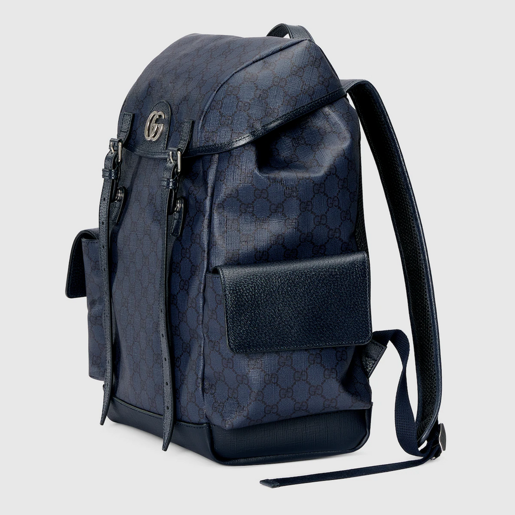 GUCCI Ophidia GG medium backpack in blue and black Supreme