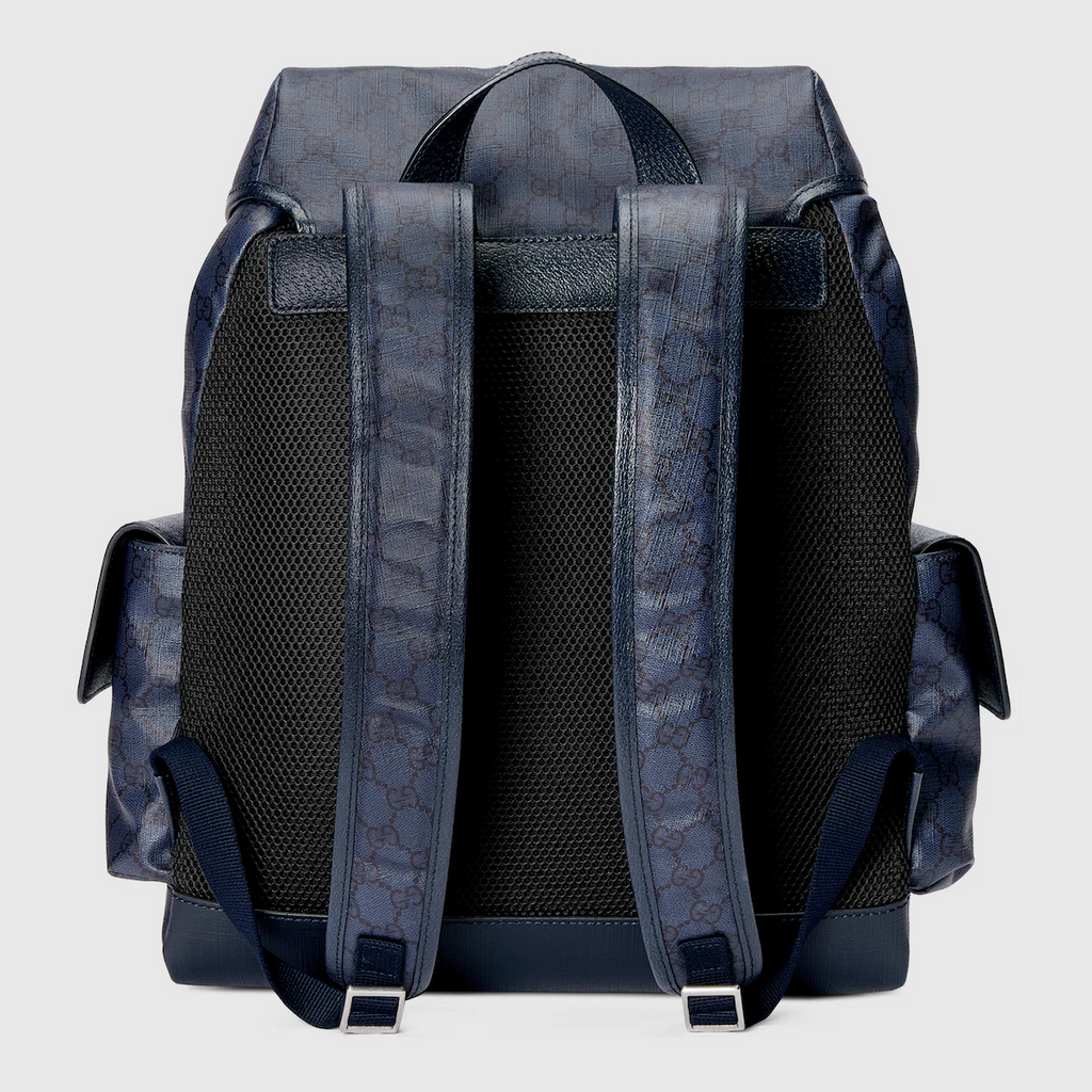 GUCCI Ophidia GG medium backpack in blue and black Supreme