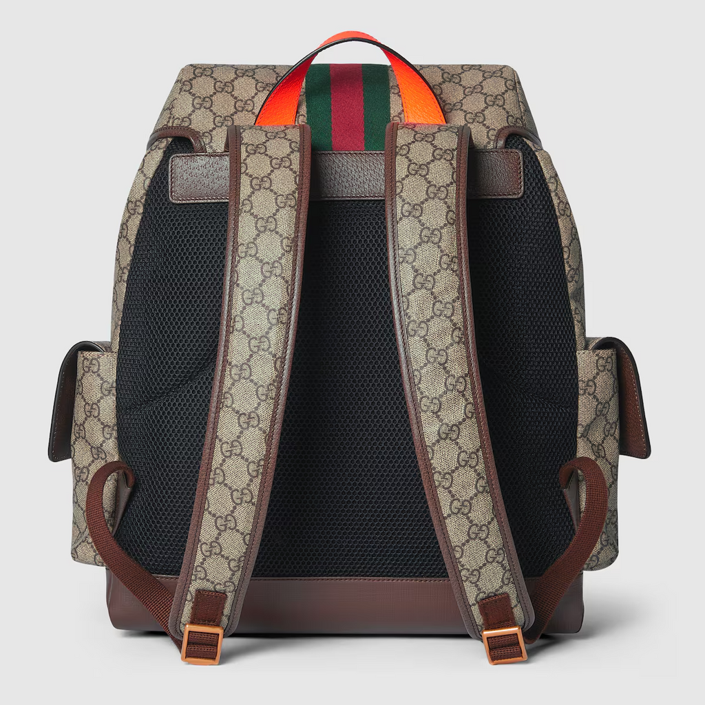 GUCCI Ophidia GG medium backpack in beige and ebony GG Supreme