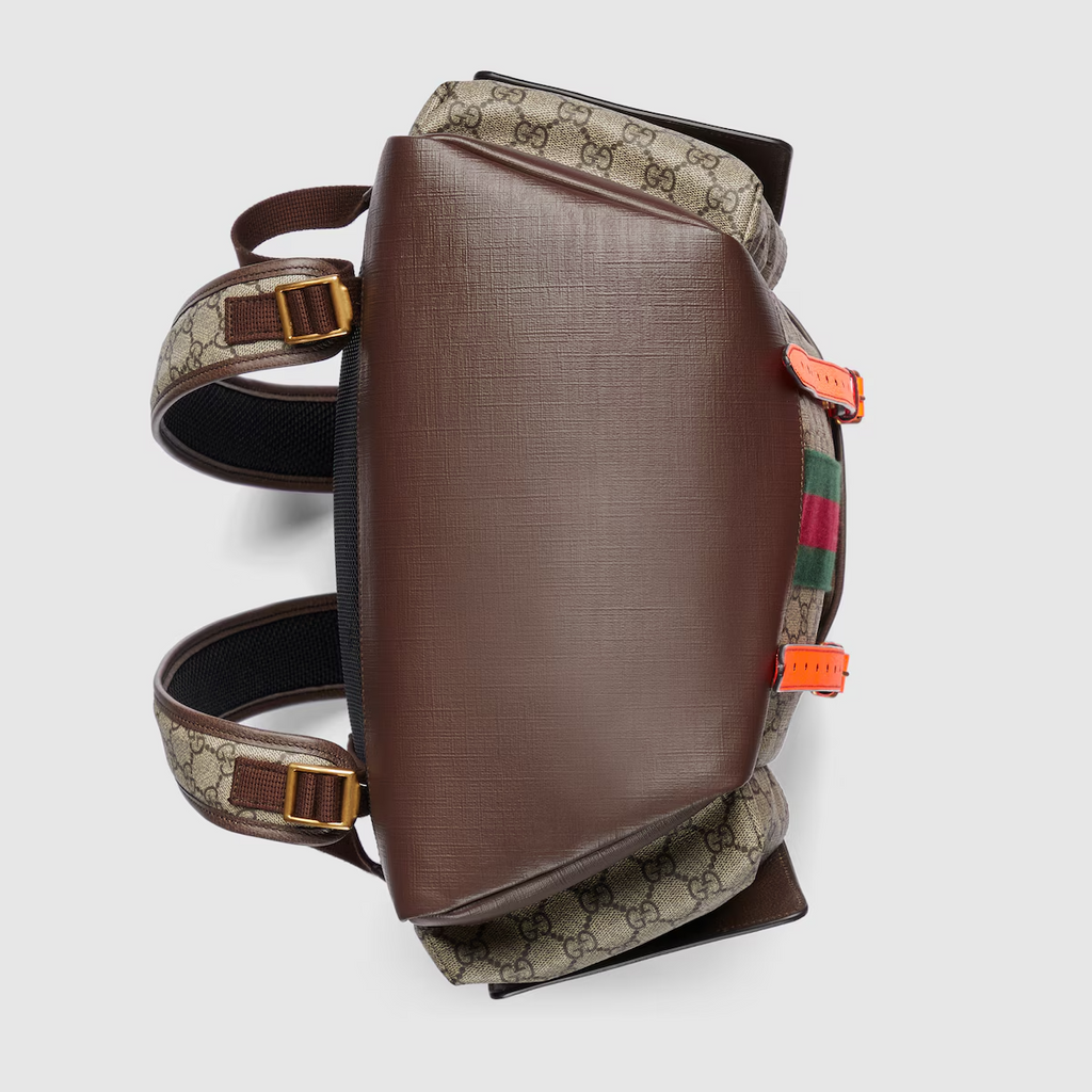 GUCCI Ophidia GG medium backpack in beige and ebony GG Supreme