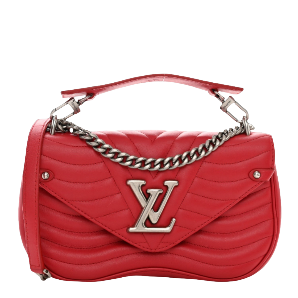 LOUIS VUITTON Calfskin New Wave Chain MM Ecarlate