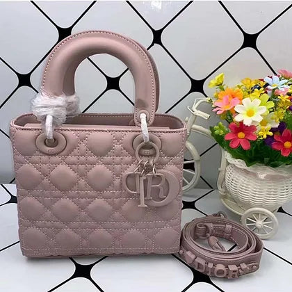 Dior Women Small Lady Dior My Abcdior Bag Powder Pink Cannage Lambskin