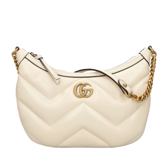 Gucci Small gg marmont leather shoulder bag White