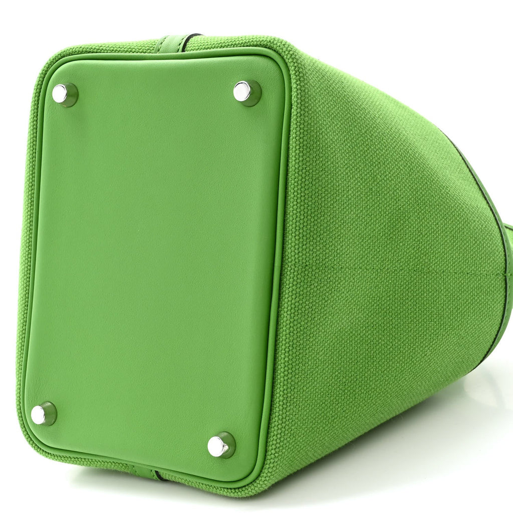 HERMES Toile Goeland Swift Cargo Picotin Lock 18 Vert Vertigo