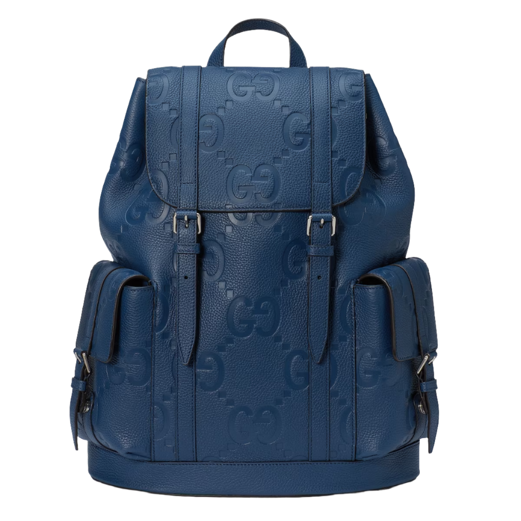 GUCCI jumbo GG backpack in blue leather