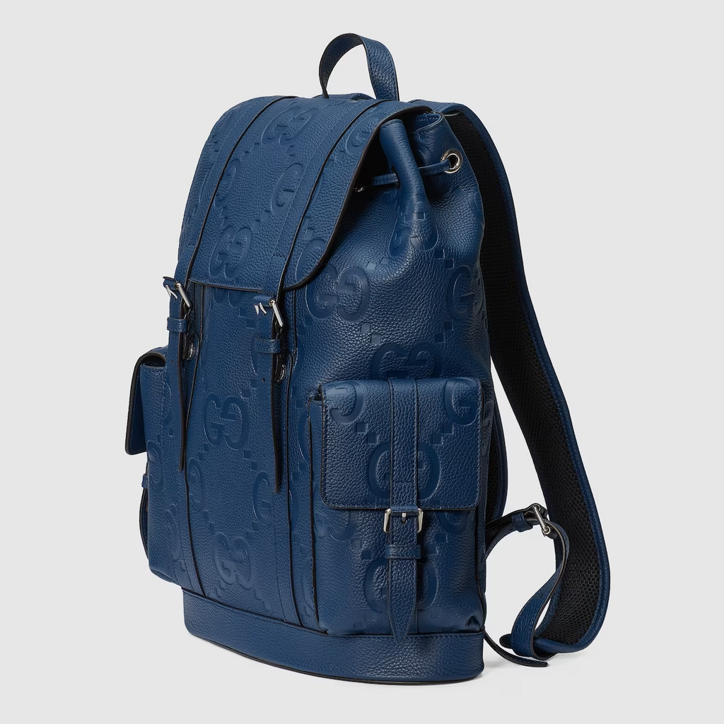 GUCCI jumbo GG backpack in blue leather