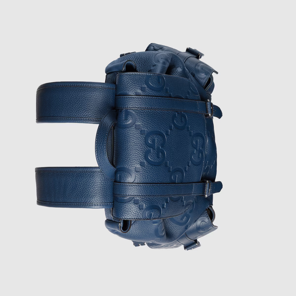 GUCCI jumbo GG backpack in blue leather