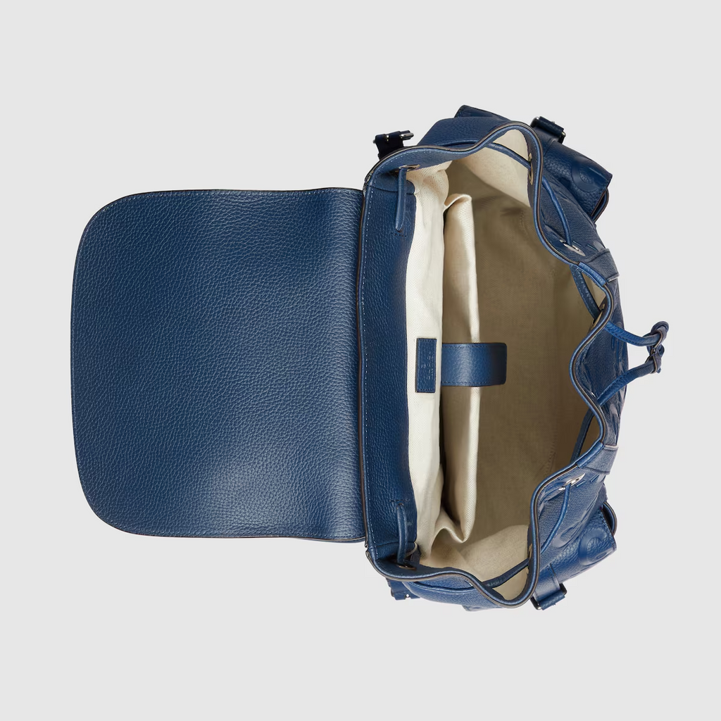 GUCCI jumbo GG backpack in blue leather