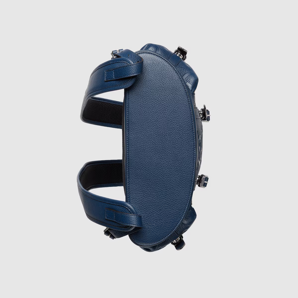 GUCCI jumbo GG backpack in blue leather