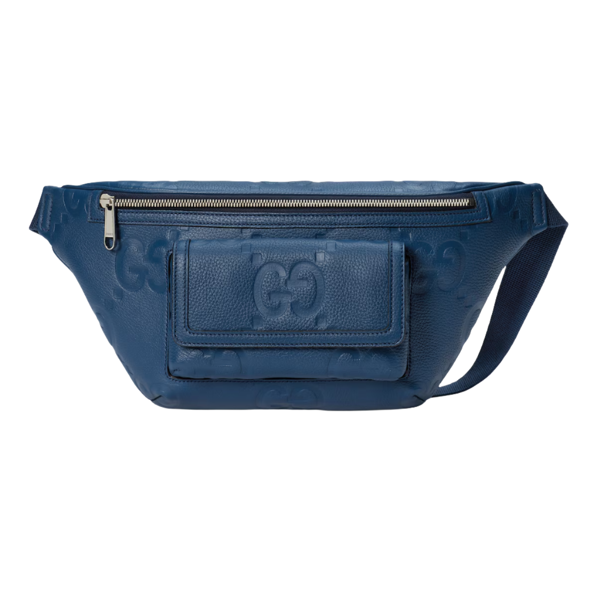 GUCCI Jumbo GG belt bag in blue leather