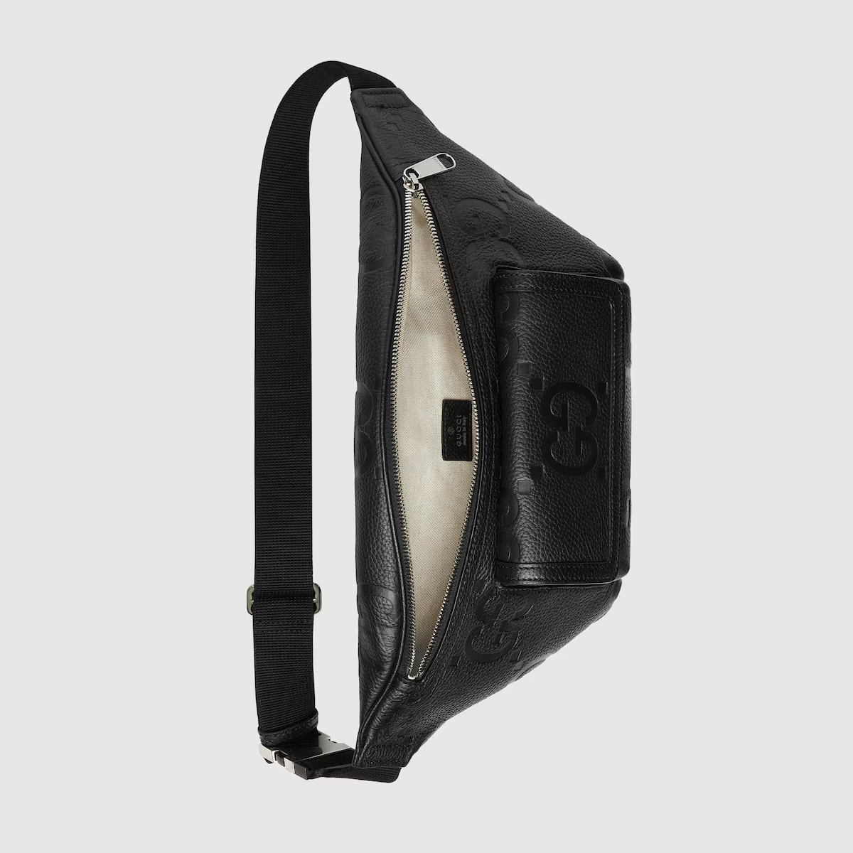 GUCCI Jumbo GG belt bag in black leather