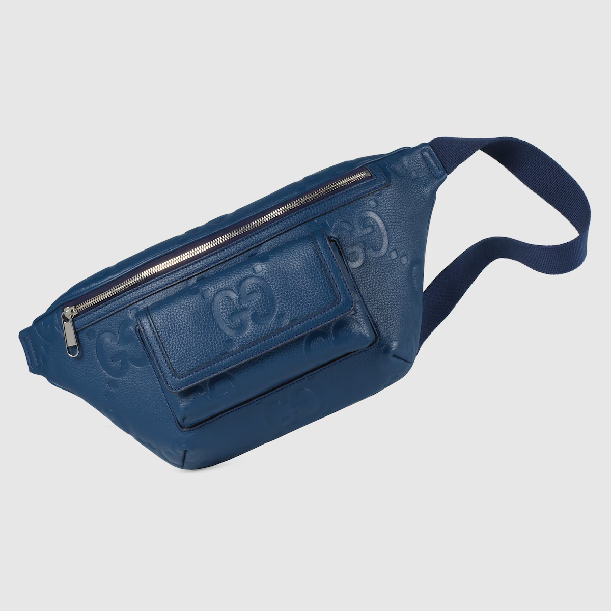 GUCCI Jumbo GG belt bag in blue leather