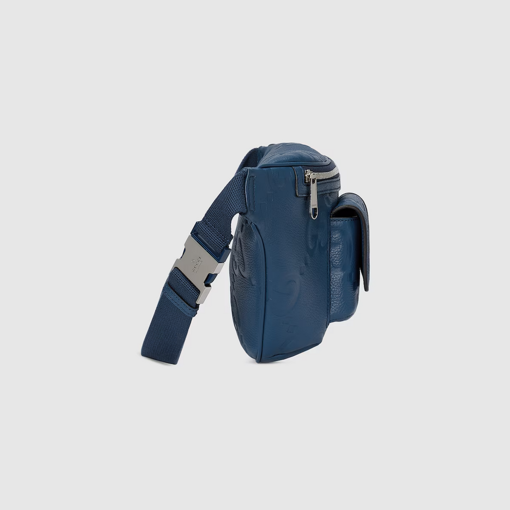 GUCCI Jumbo GG belt bag in blue leather