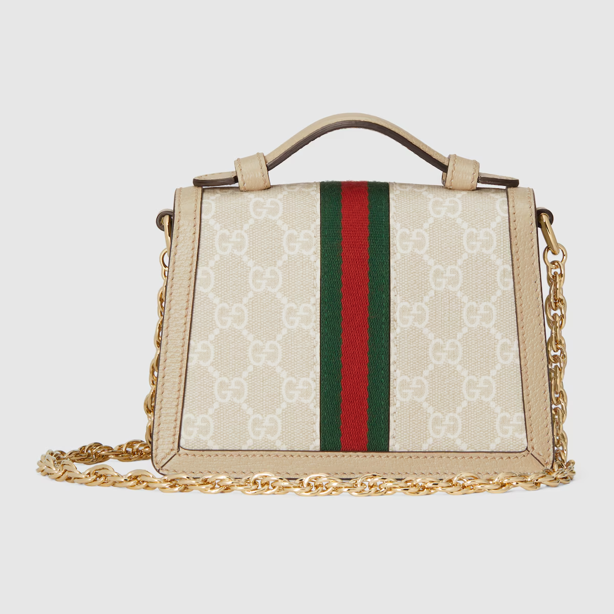 GUCCI Ophidia GG mini shoulder bag in beige and white canvas