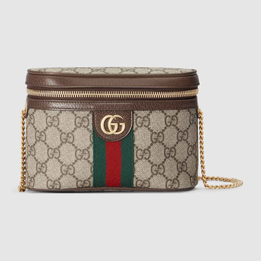 GUCCI Ophidia belt bag with Web in beige and ebony Supreme